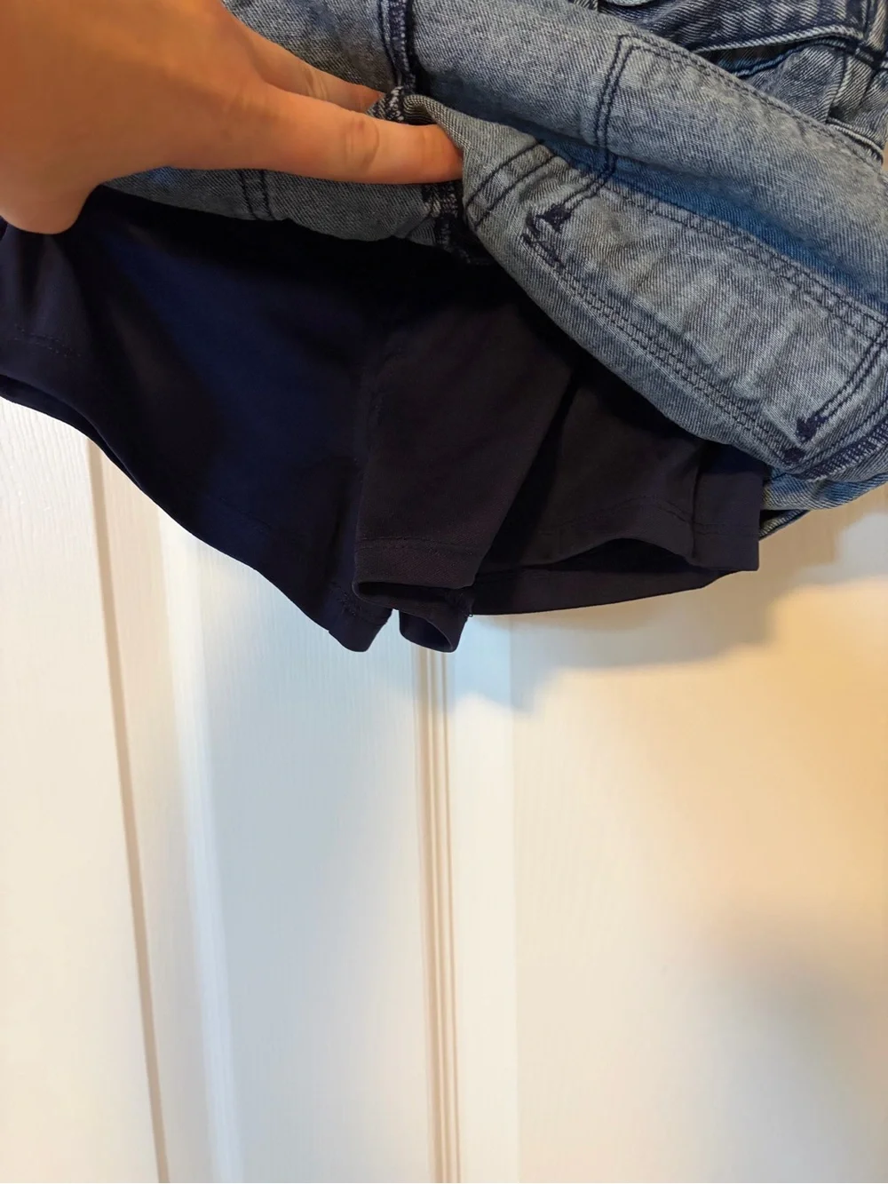 Justice Blue Denim Cargo Mini Skirt with Ring Belt
